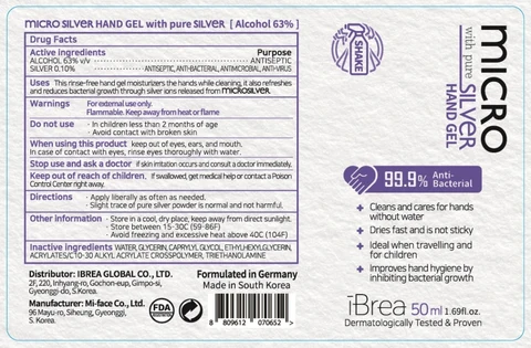 iBrea Micro Silver Hand with Pure Silver packaging