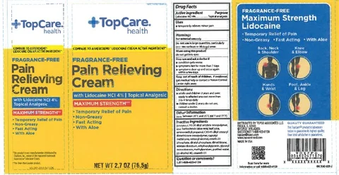 TopCare Pain Relieving Cream packaging