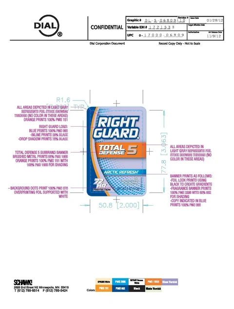 Right Guard Total Defense 5Arctic Refresh packaging