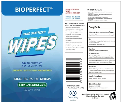 BIOPERFECT Hand Sanitizer Wipes (75% Alcohol) 포장