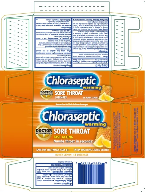 Chloraseptic Warming Honey Lemon packaging