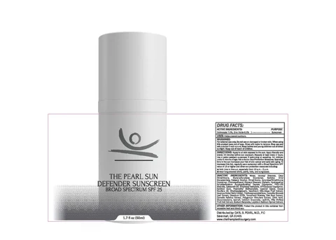 The Pearl Sun Defender Sunscreen Broad Spectrum SPF 25 packaging