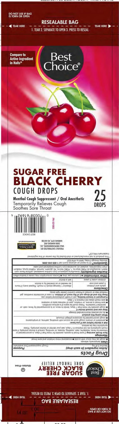 Sugar Free Cherry Cough Drops 포장