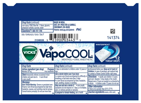 Vicks VapoCOOL 포장
