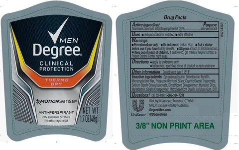 DegreeClinical Men Thermo Dry Antiperspirant and Deodorant 포장