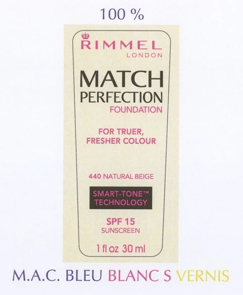 Rimmel LondonMatch Perfection Foundation - Natural Beige (440) packaging