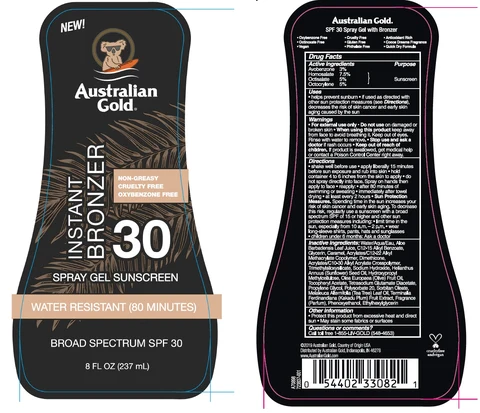 Australian GoldInstant Brozer SPF 30 Sunscreen 포장