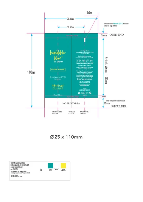 Buildable Blur packaging