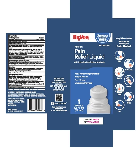 Roll-On Pain Relief Liquid packaging