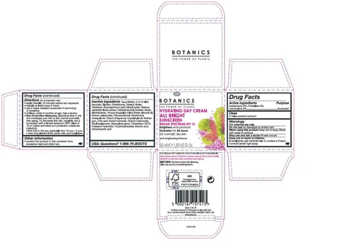 Botanics Hydrating Day All Bright Sunscreen Broad Spectrum SPF 15 포장
