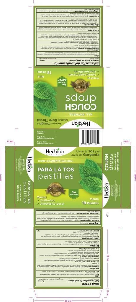 Herbion Naturals Mint Cough Drops 포장