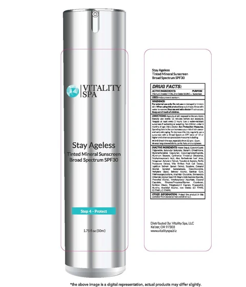 Stay Ageless Tinted Mineral Sunscreen Broad Spectrum SPF 30 packaging