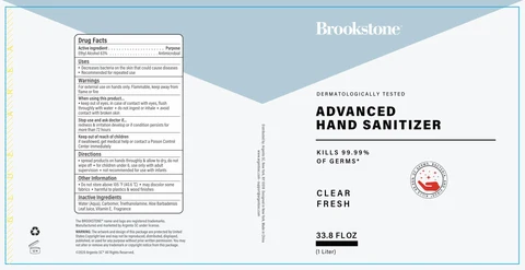 Brookstone Advanced Hand Sanitizer Clear Fresh packaging