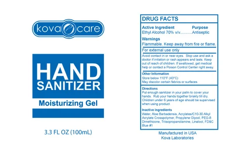 Kova Care Hand Sanitizer packaging