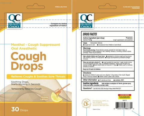 Quality Choice Honey Lemon Cough Drops 포장