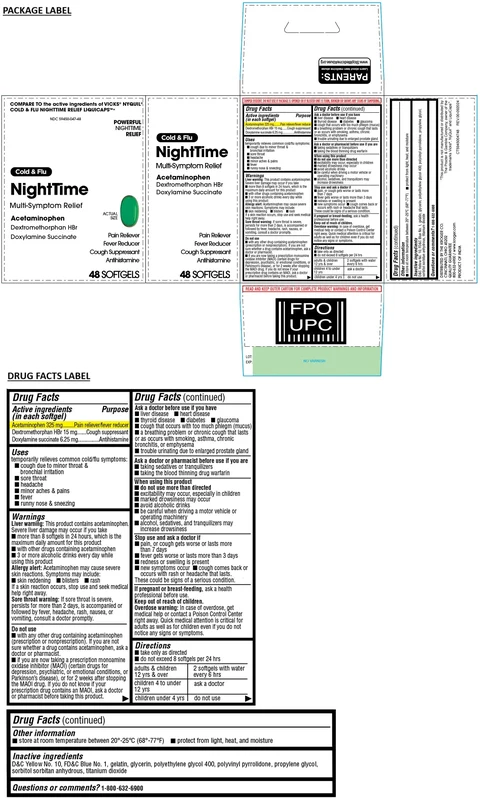Kroger NightTime Cold and Flu SOFTGEL 포장