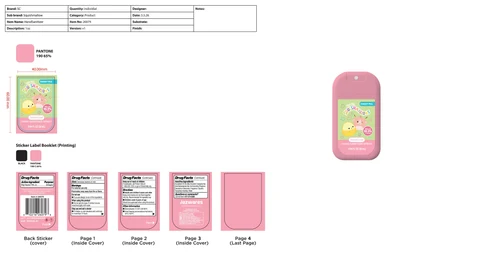 Smart Care Licensed Hand Sanitizer Squishmallows Pink 포장