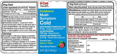 Childrens Multi Symptom Cold Very Berry packaging