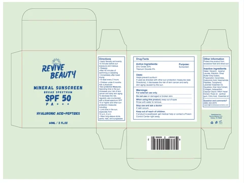 Revive Beauty Mineral Sunscreen packaging