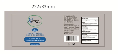 75% ALCOHOL HAND SANITIZER 포장