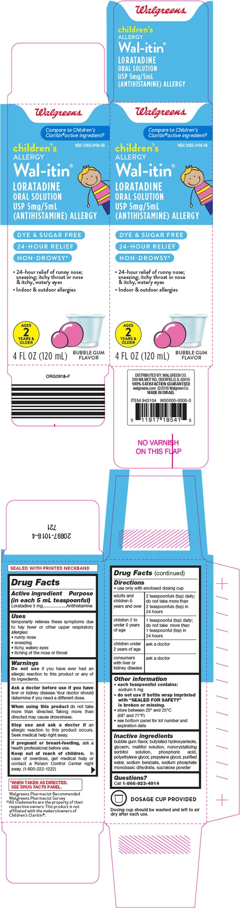 Childrens Walitin packaging