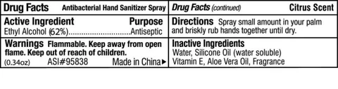 Antibacterial Hand Sanitizer Spray 포장