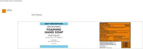 BODY PRESCRIPTIONS Fresh Crisp Air infused with Vitamin E ANTIBACTERIAL FOAMING HAND 포장