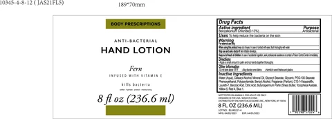 BODY PRESCRIPTIONS Fern INFUSED WITH VITAMIN E ANTIBACTERIAL HAND 포장