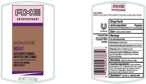 Axe Signature Night Antiperspirant Deodorant 포장