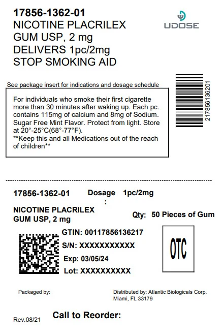 Rugby Nicotine Polacrilex Gum, Mint Flavor 포장