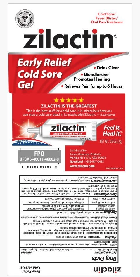 ZilactinEarly Relief Cold Sore 포장