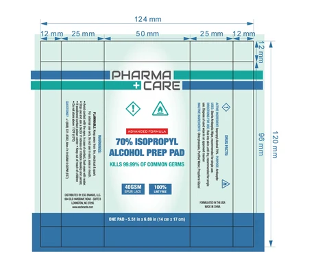 70% ISOPROPYL ALCOHOL PREP PAD 포장