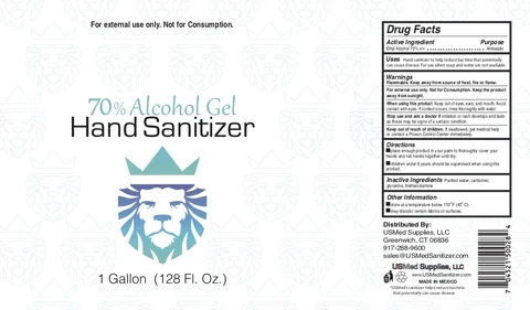 USMed 70% Alcohol Gel Hand Sanitizer 포장