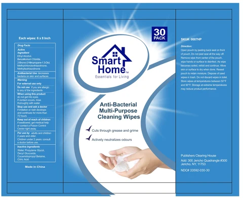 Anti-Bacterial Multi-Purpose Cleaning Wipes 포장