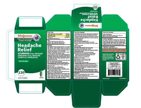 Walgreens Headache Relief Extra Strength packaging