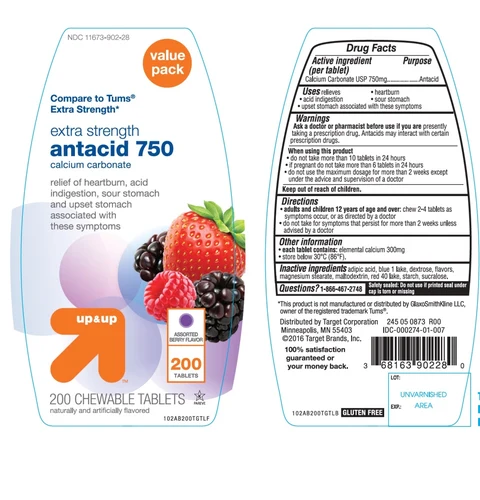 up and up extra strength antacid 750 Assorted Berry 포장