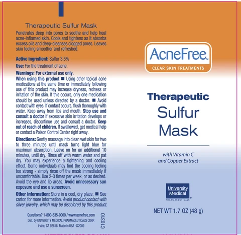 Therapeutic Sulfur Mask packaging