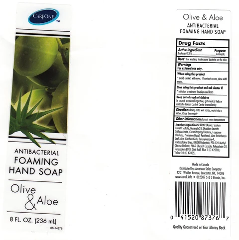 ANTIBACTERIAL FOAMING OLIVE AND ALOE 포장