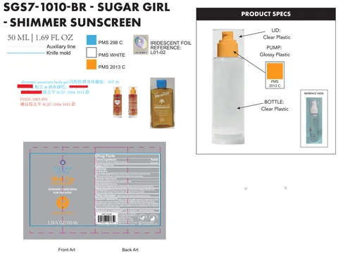 Sugargirl Glow Up Body Illuminator Shimmer Sunscreen SPF 30 포장