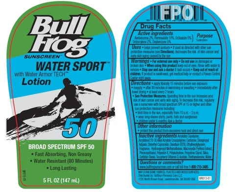 BullFrog SPF50 Water Sport packaging