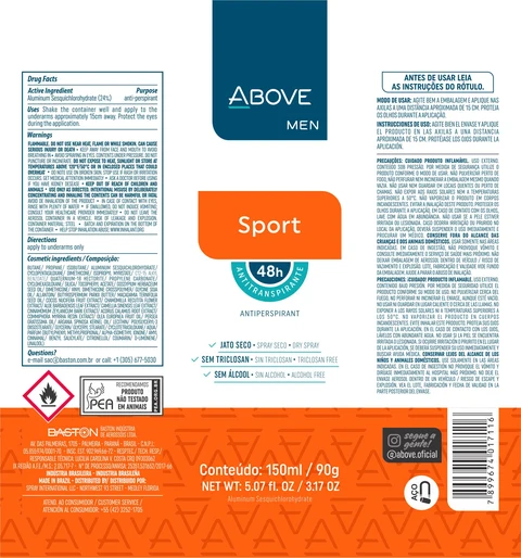 Antiperspirant Above Sport 포장