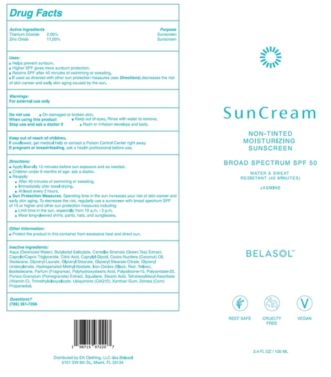 Belasol Suncream Non Tinted Moisturizing Sunscreen SPF 50 Jasmine 포장