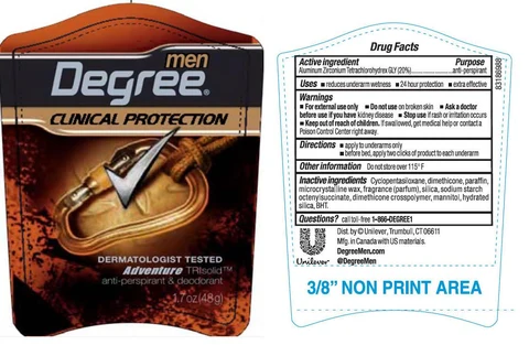 DegreeClinical Adventure Antiperspirant and Deodorant 포장