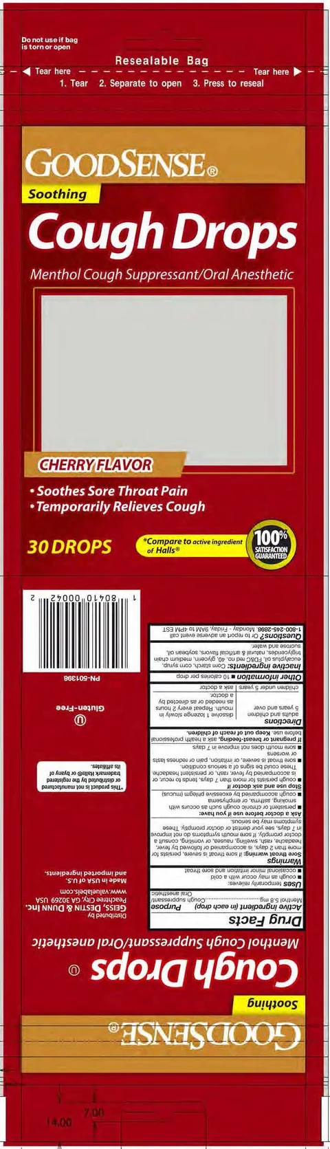 Cherry Cough Drops packaging