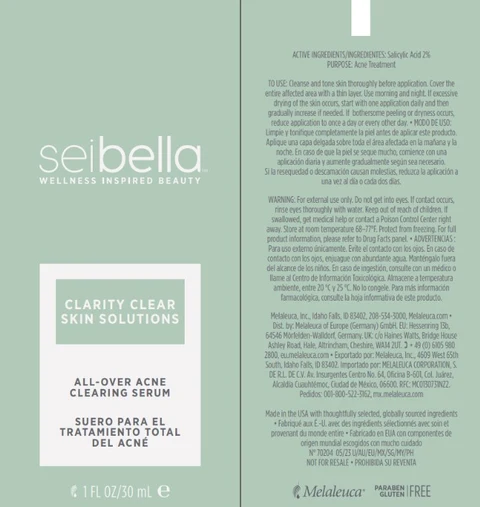 Sei Bella Clarity Clear Acne All-Over Clearing SerumCleansing Serum 포장