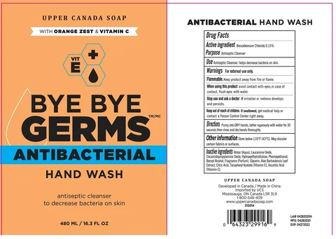 BYE BYE GERMS Antibacterial Hand Wash with Orange Zest and Vitamin C 포장