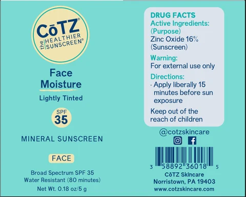 COTZ FACE MOISTURE packaging
