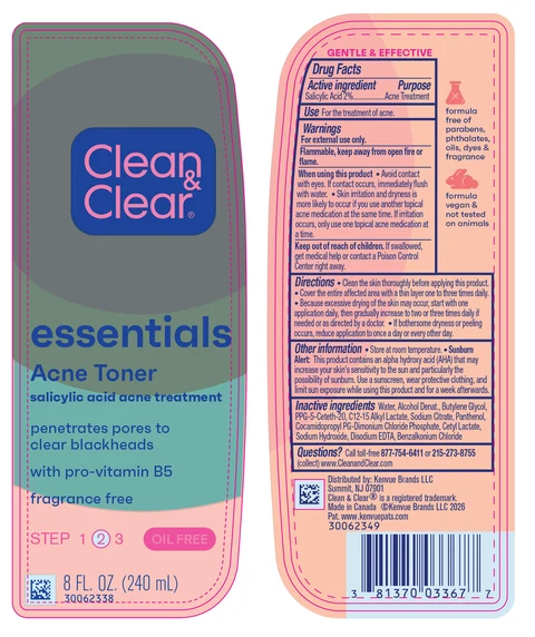 Clean and Clear Essentials Acne Toner 포장