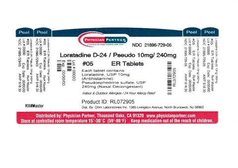 Loratadine and Pseudoephedrine packaging