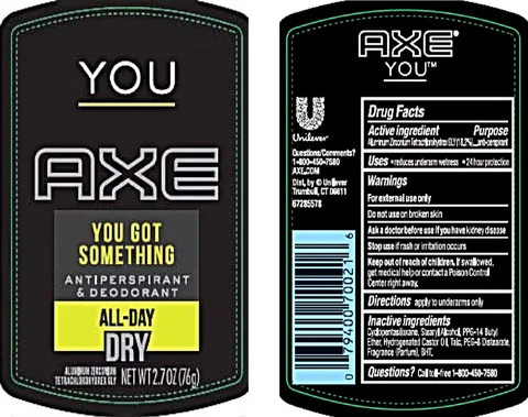 AxeYou Got Something Antiperspirant and Deodorant 포장